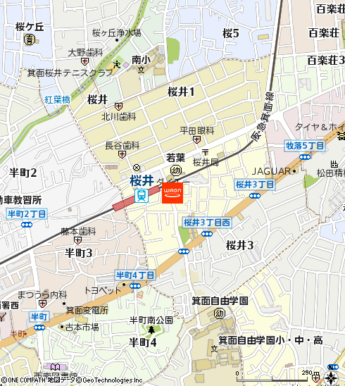 ダイエー桜井駅前店付近の地図